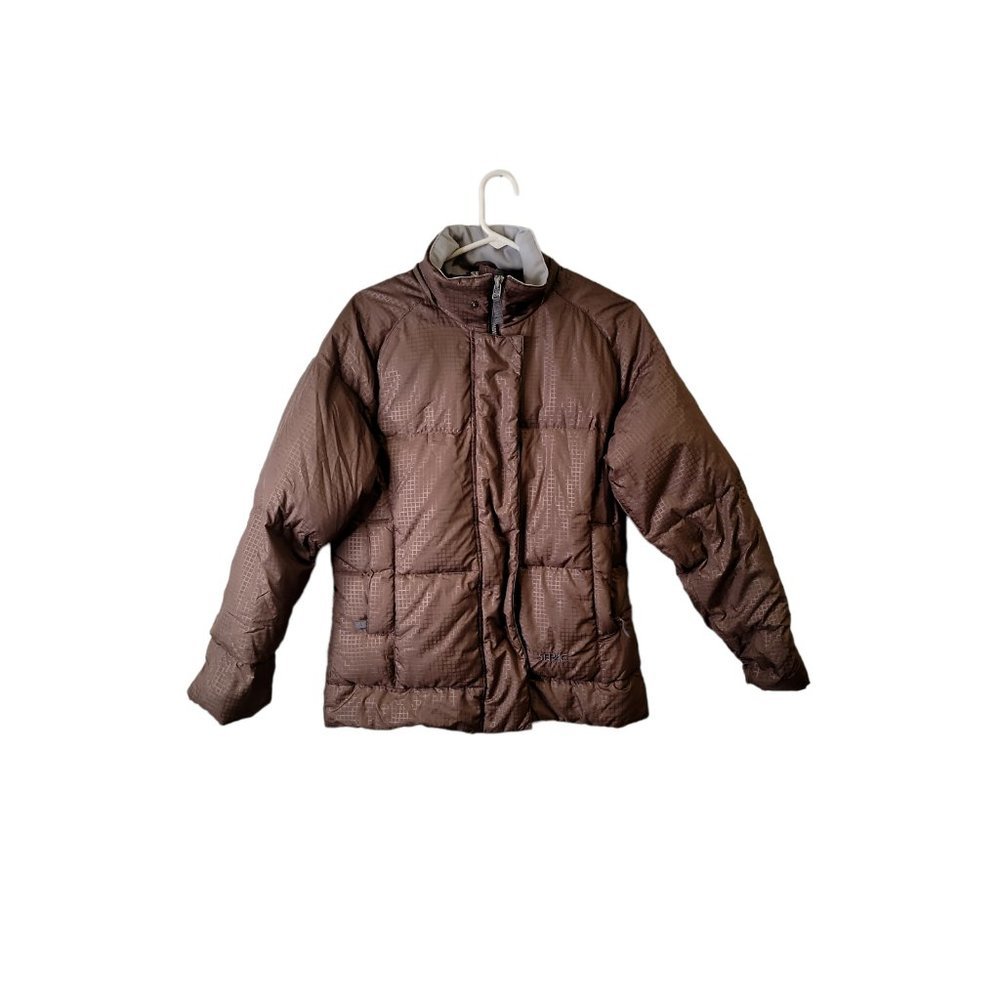 Serac Size Small Women's Down Jacket Brown Ski Full Zip Coat